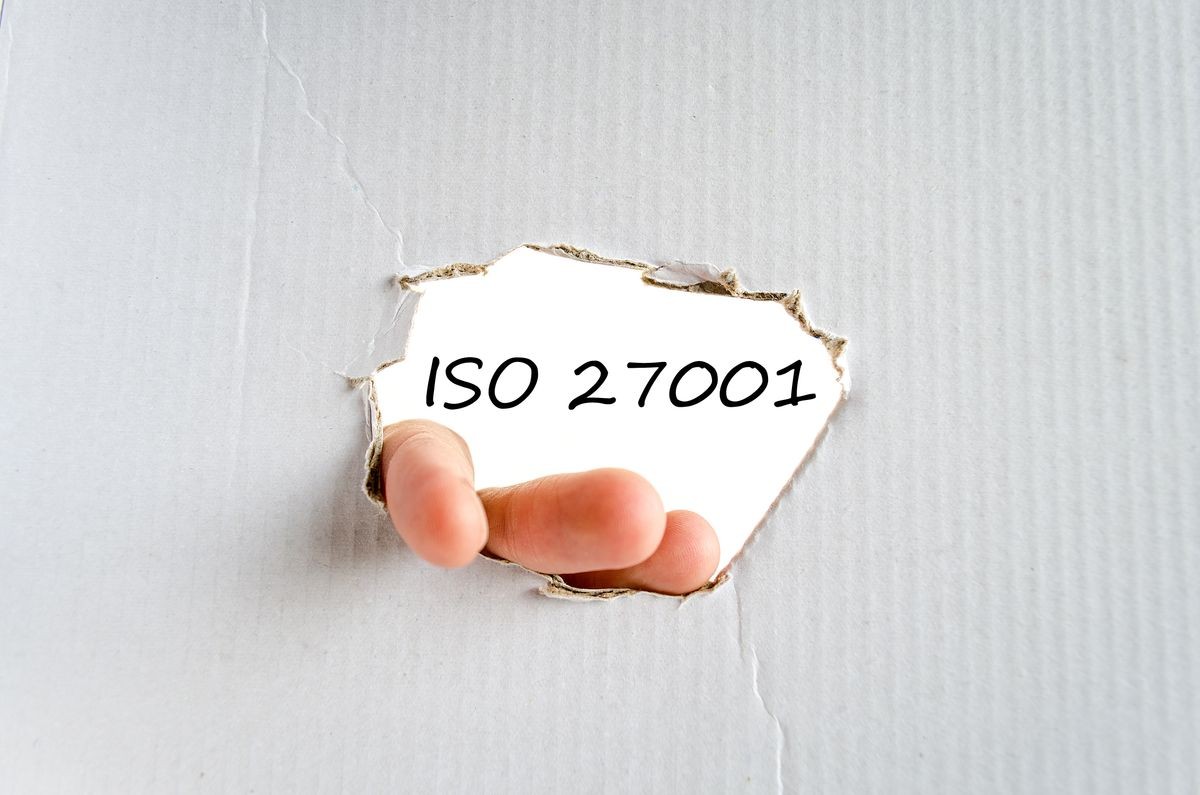 Iso 27001 text concept isolated over white background
